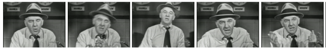 Thumbnail images from Winchell TV broadcast, still with the hat