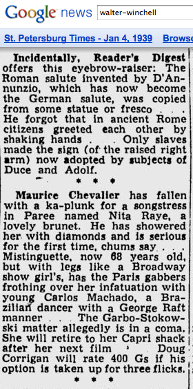 Samples of Winchell wordplay and typography