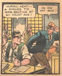 Kent on assignment Cartoon image of Clark Kent and editor