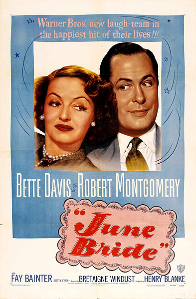Davis and Montgomery, looking askance at each other on the movie poster