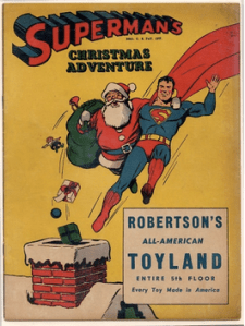 Superman and Santa on a promotional comic from 1940